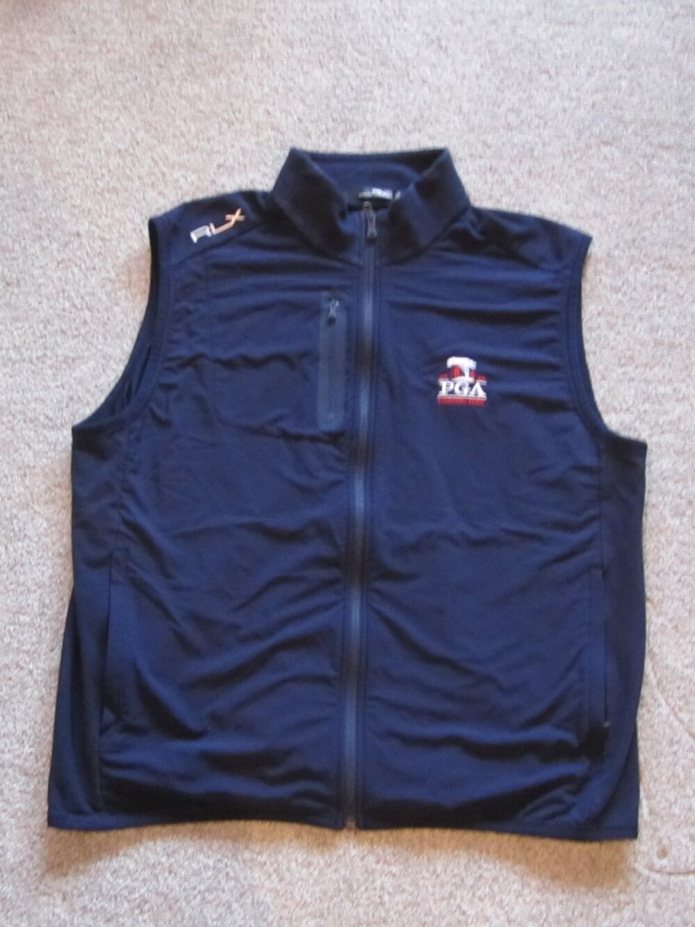 2020 PGA Harding Park Ralph Lauren RLX Blue Zip Vest Size XL